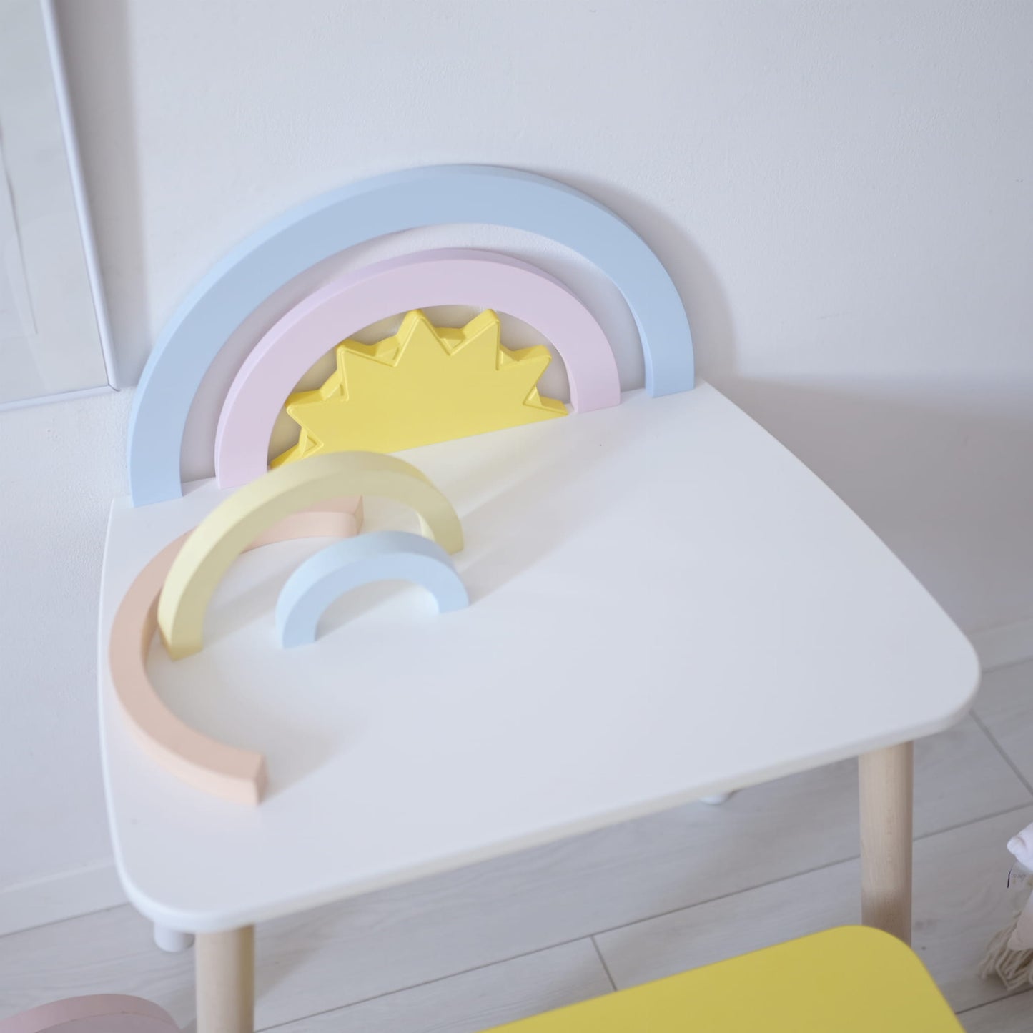 Toddler play table, Kid's activity table,Table and Chair Set, Children Room, Girls furniture,Dressing Table, vanity table, sensory table, kids craft table, gift for grandchild, wooden play table, nursery, nursery furnitures, pink furnitures, bear chair, flower mirror, pink table, 